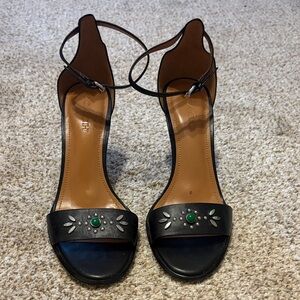 COACH Elegant Black Heels with Green Accents